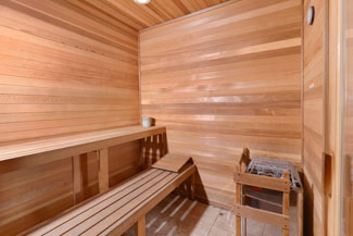 Sauna and steam room at resort