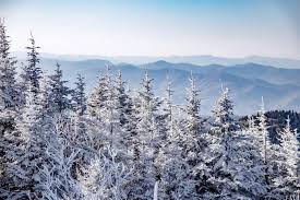 Smoky Mountains in winter with snow