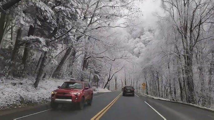 Smoky Mountain road in winter
