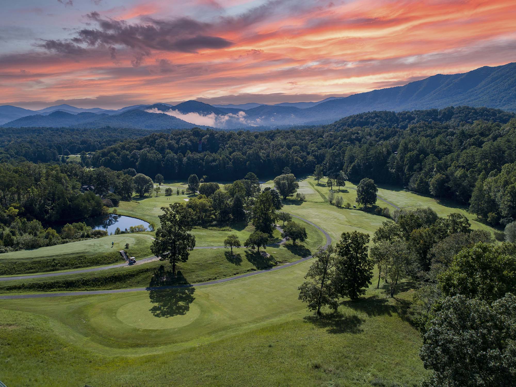 Townsend river and mountain scenery