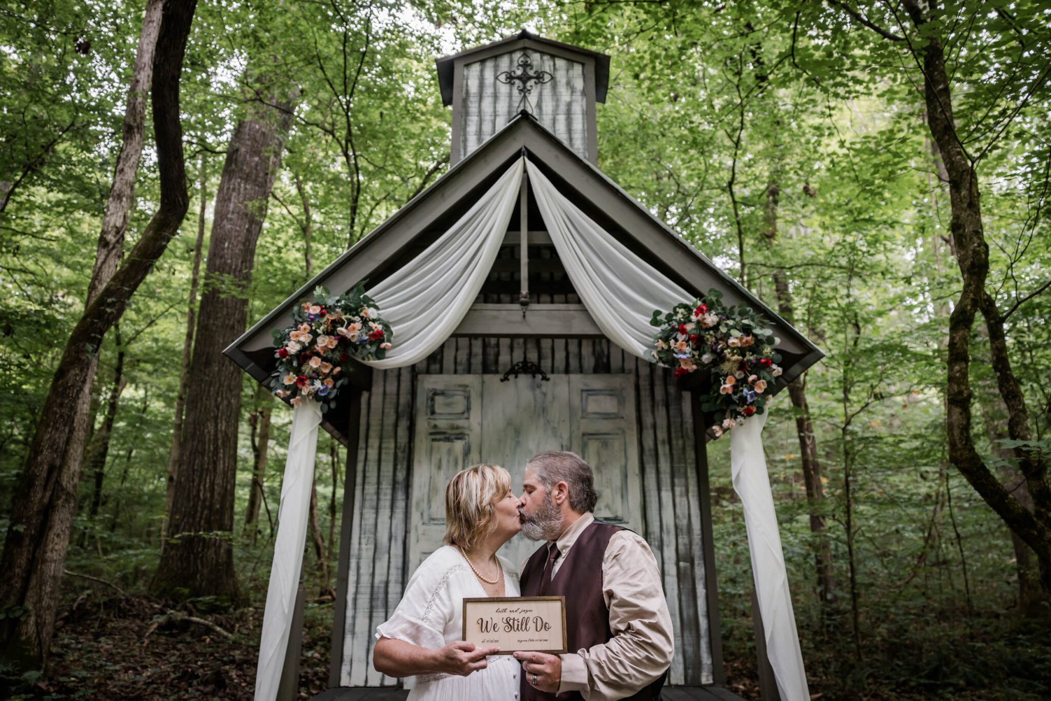 Anniversary celebration at a mountain cabin