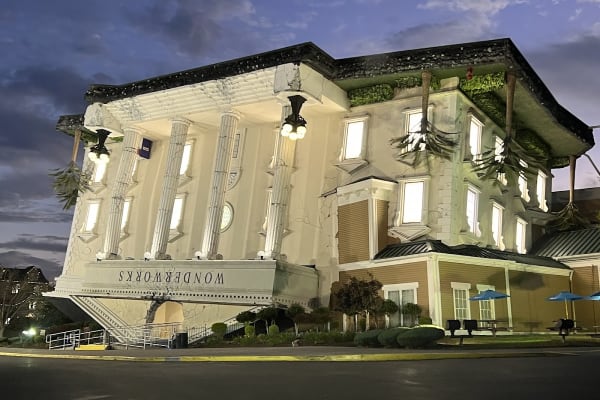 Upside-down building attraction