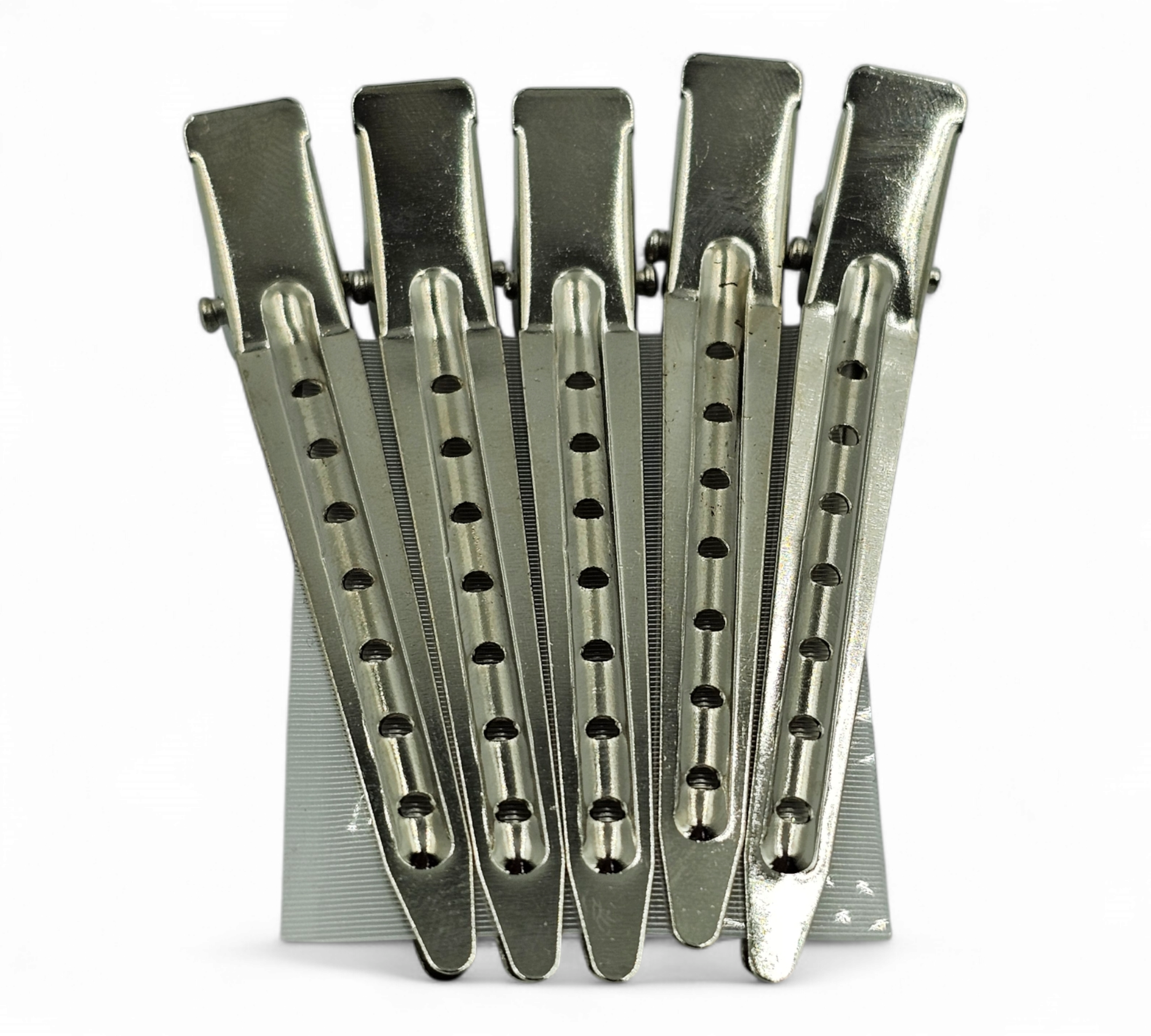 Hair Styling Steel Silver Section Clips - Medium Size - 10pcs. - Marvac Professional