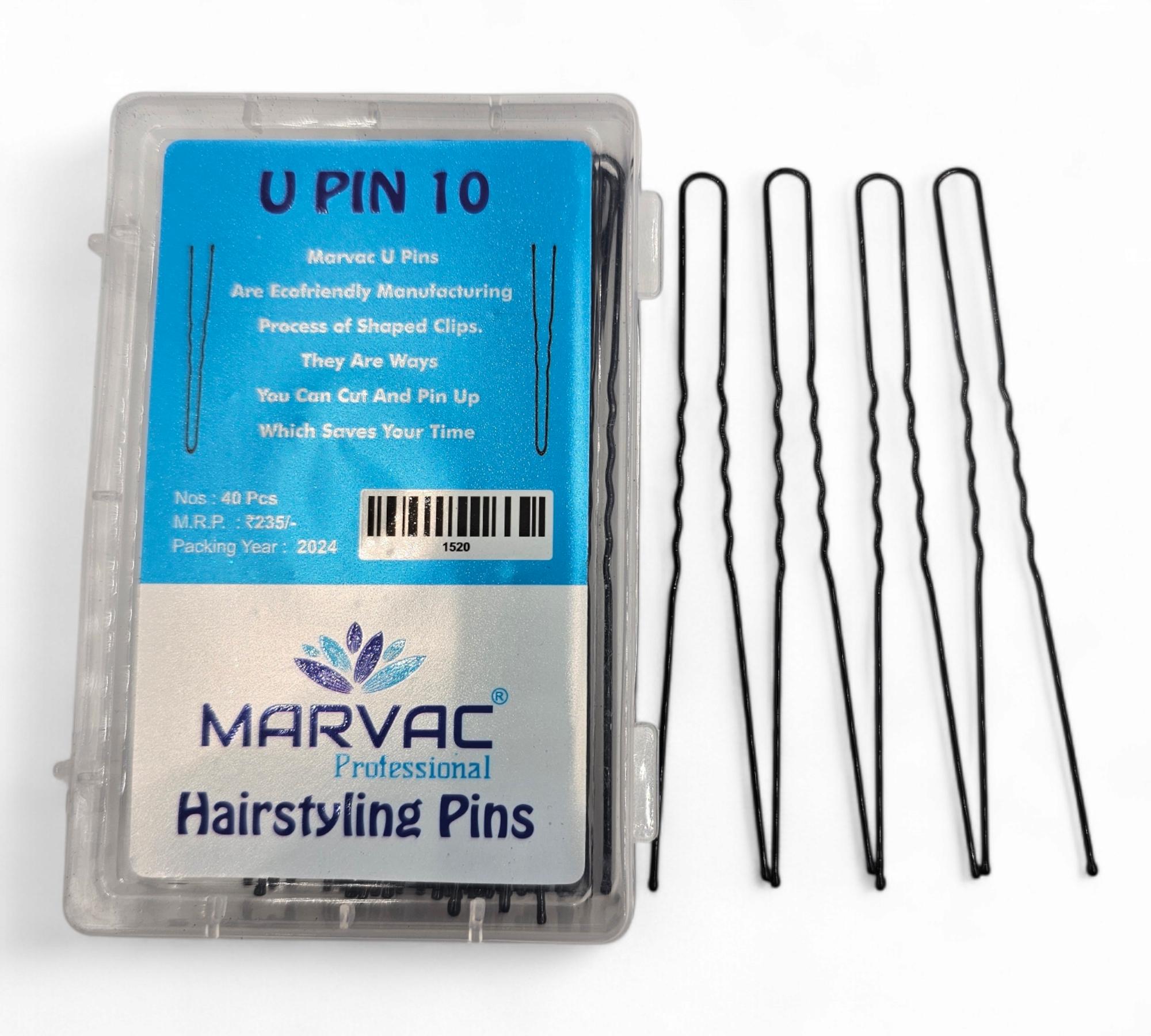 U Shape Hair Pins - No. 10 (Pack of 40 Pins)