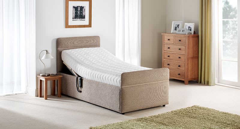 Product image of Milton Adjustable Bed (3ft) (Stafford Light Grey) - Without Mattress - BED0070-2