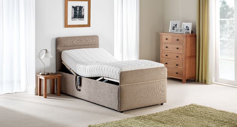 Product image of Milton Adjustable Bed (3ft) (Stafford Light Grey) - Without Mattress - BED0070-3