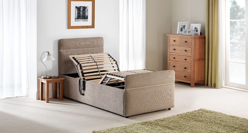 Product image of Milton Adjustable Bed (3ft) (Stafford Light Grey) - Without Mattress - BED0070-4