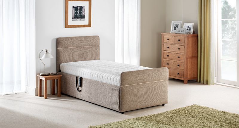 Product image of Milton Adjustable Bed (3ft) (Stafford Light Grey) - Without Mattress