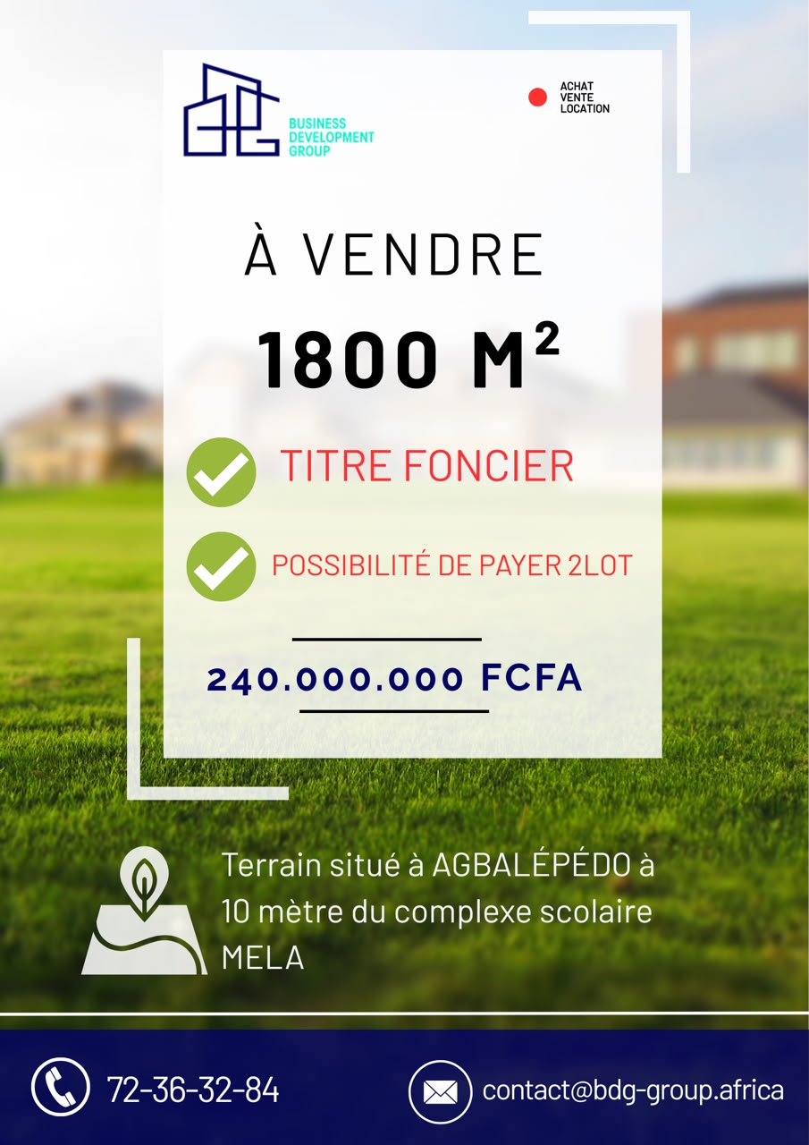 TERRAIN -A VENDRE SITUE A AGBALEPEDO