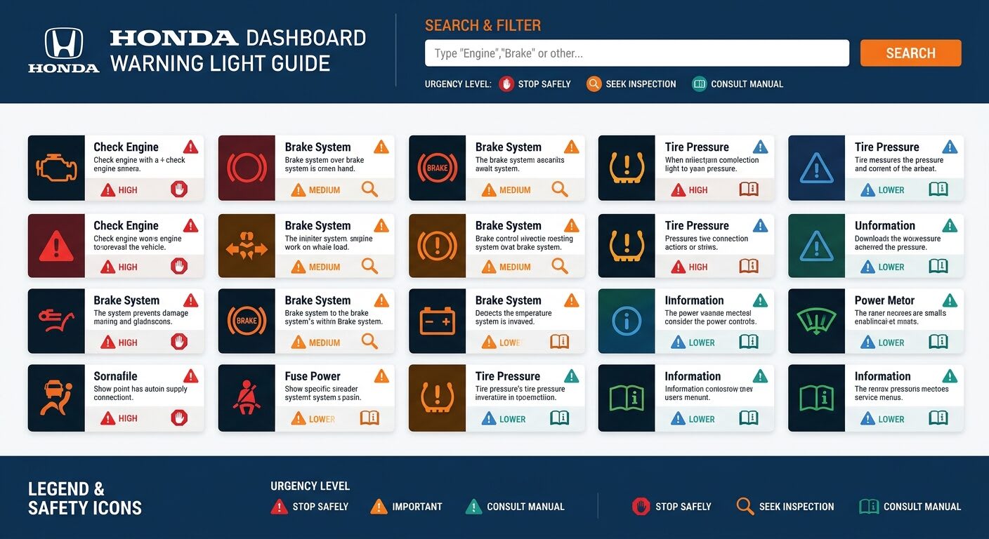 Honda Dashboard Warning Light Guide