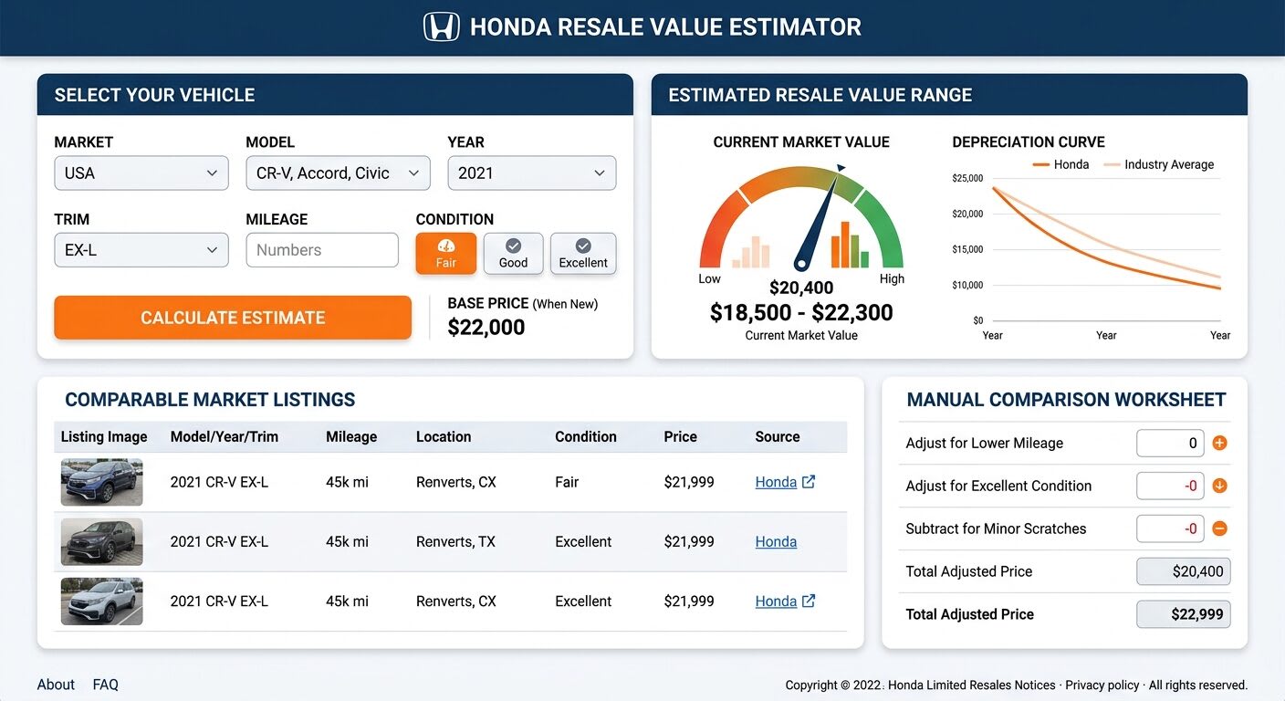 Honda Depreciation and Resale Value Estimator