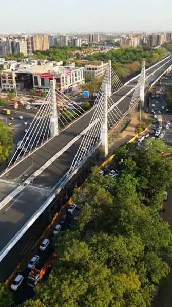 આઇકોનિક કેબલ સ્ટેડ બ્રિજ  DRONE VIDEO