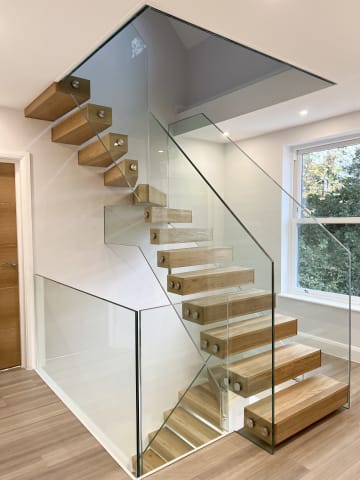 Floating · half landing — staircase or glass install by CAworks