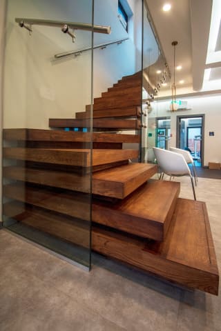 Family Dental Care · turn detail — staircase or glass install by CAworks