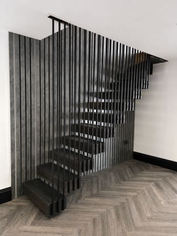 Cantilever · steel rods — staircase or glass install by CAworks