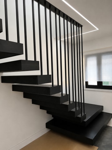 Cantilever · black, rods — staircase or glass install by CAworks