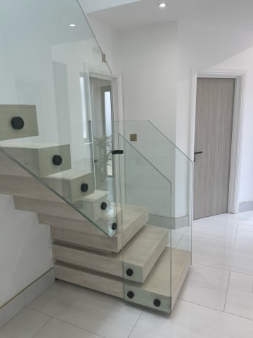 Floating · glass return — staircase or glass install by CAworks