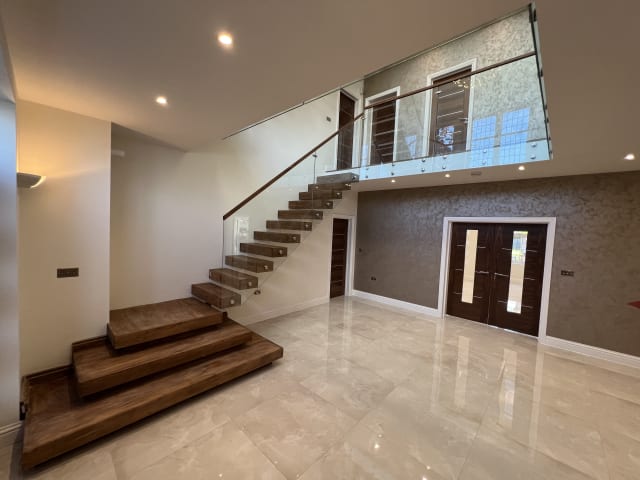 Double flight · gallery hall — staircase or glass install by CAworks