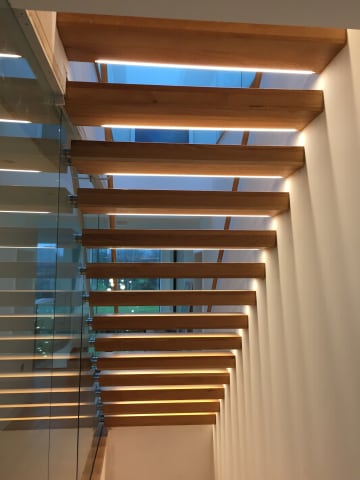 Floating · LED underlit treads — staircase or glass install by CAworks
