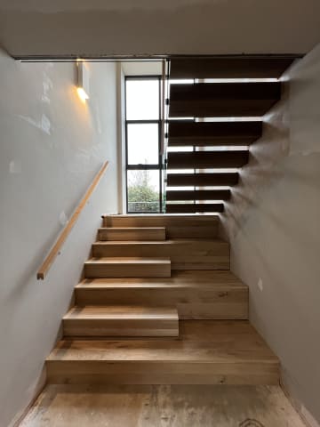 Velocity · mezzanine flight — staircase or glass install by CAworks