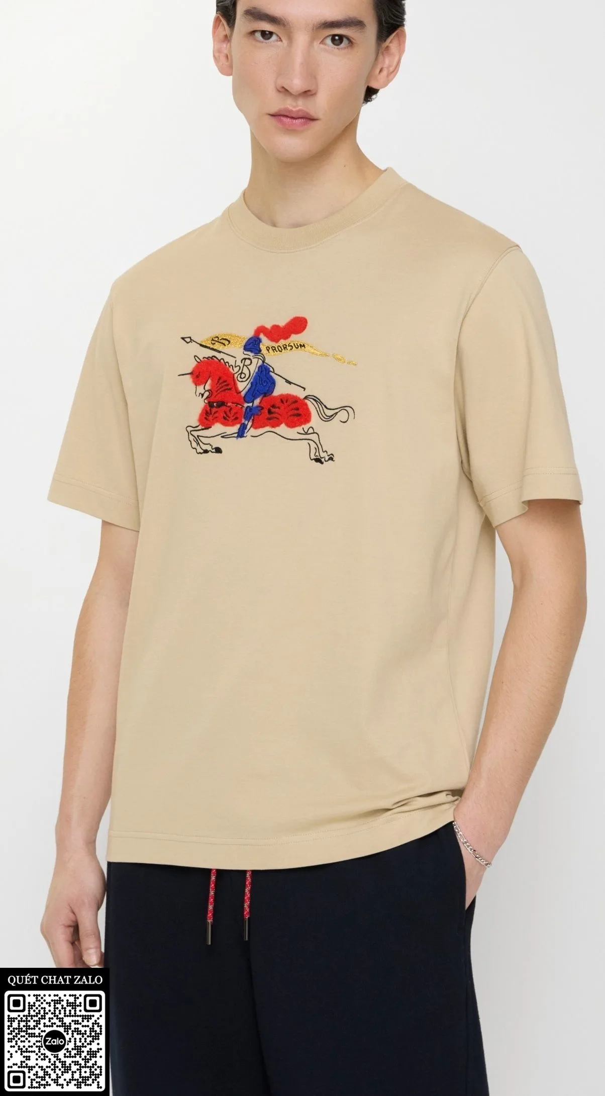 Áo phông nam màu nâu Burberry mã 1 chuẩn đẹp Like Authentic