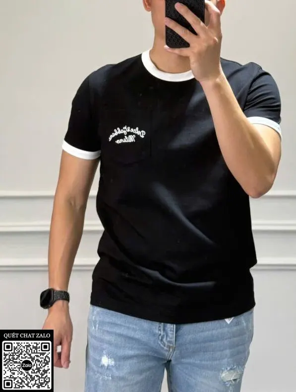 Áo phông nam màu đen Dolce mã 18 DG cao cấp thiết kế đẹp Áo phông nam màu đen Dolce mã 18 DG cao cấp thiết kế đẹp