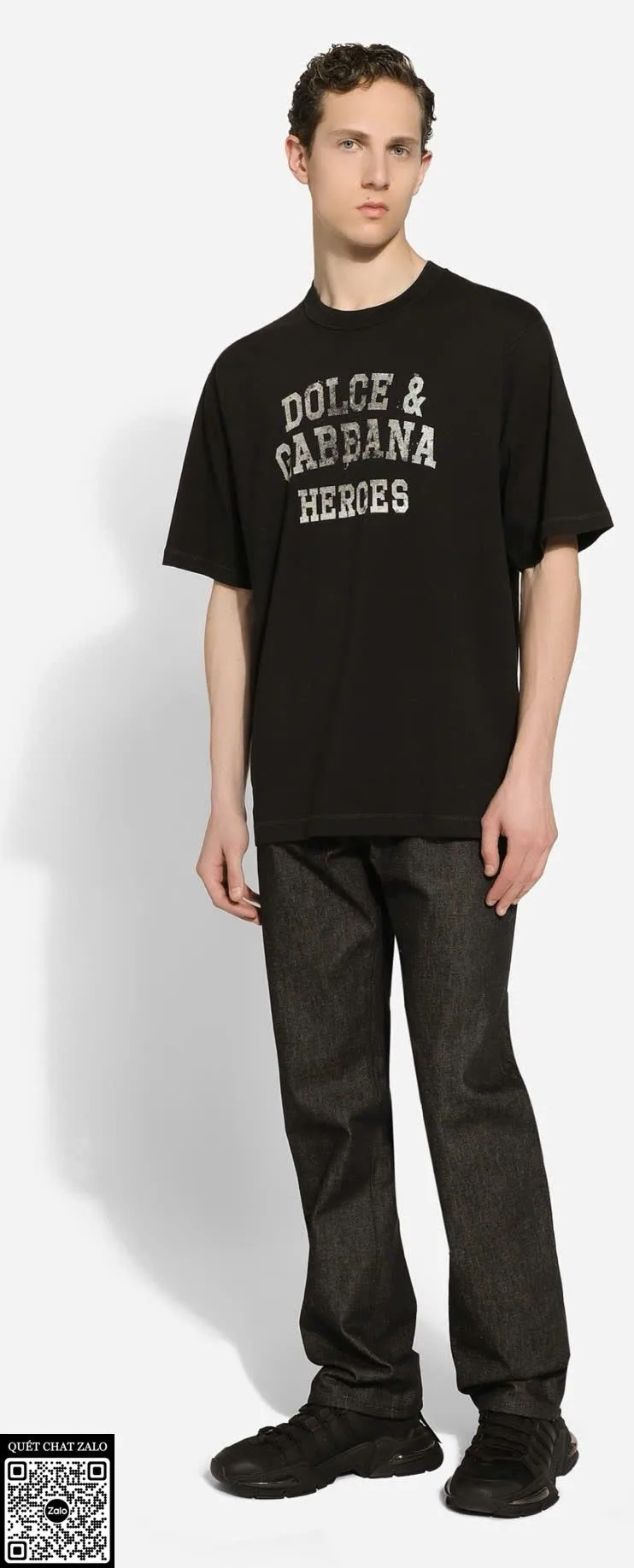 Áo phông nam màu đen Dolce mã 23 phong cách thời thượng cao cấp
