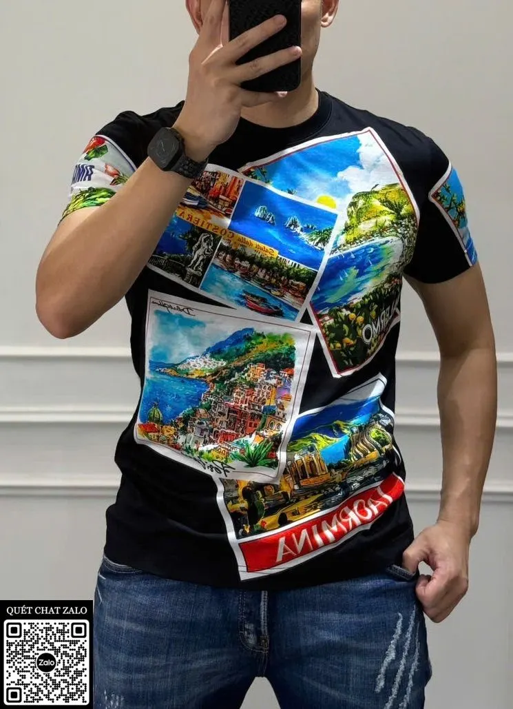 Áo phông nam màu đen Dolce Gabbana mã 42b đáng tiền Like Authentic