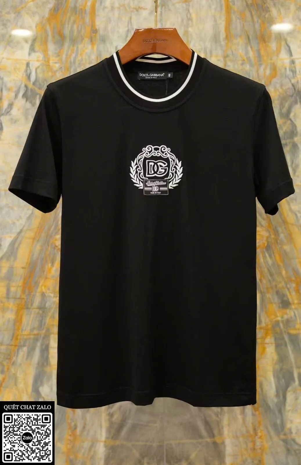 Áo phông nam màu đen Dolce DG mã 47 chất lượng vượt trội thu hút