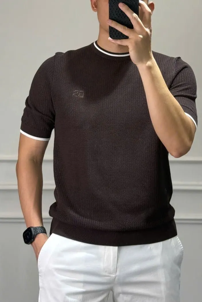 Áo phông DG màu nâu Dolce Vip Like Authentic mã 1b nam hút mắt