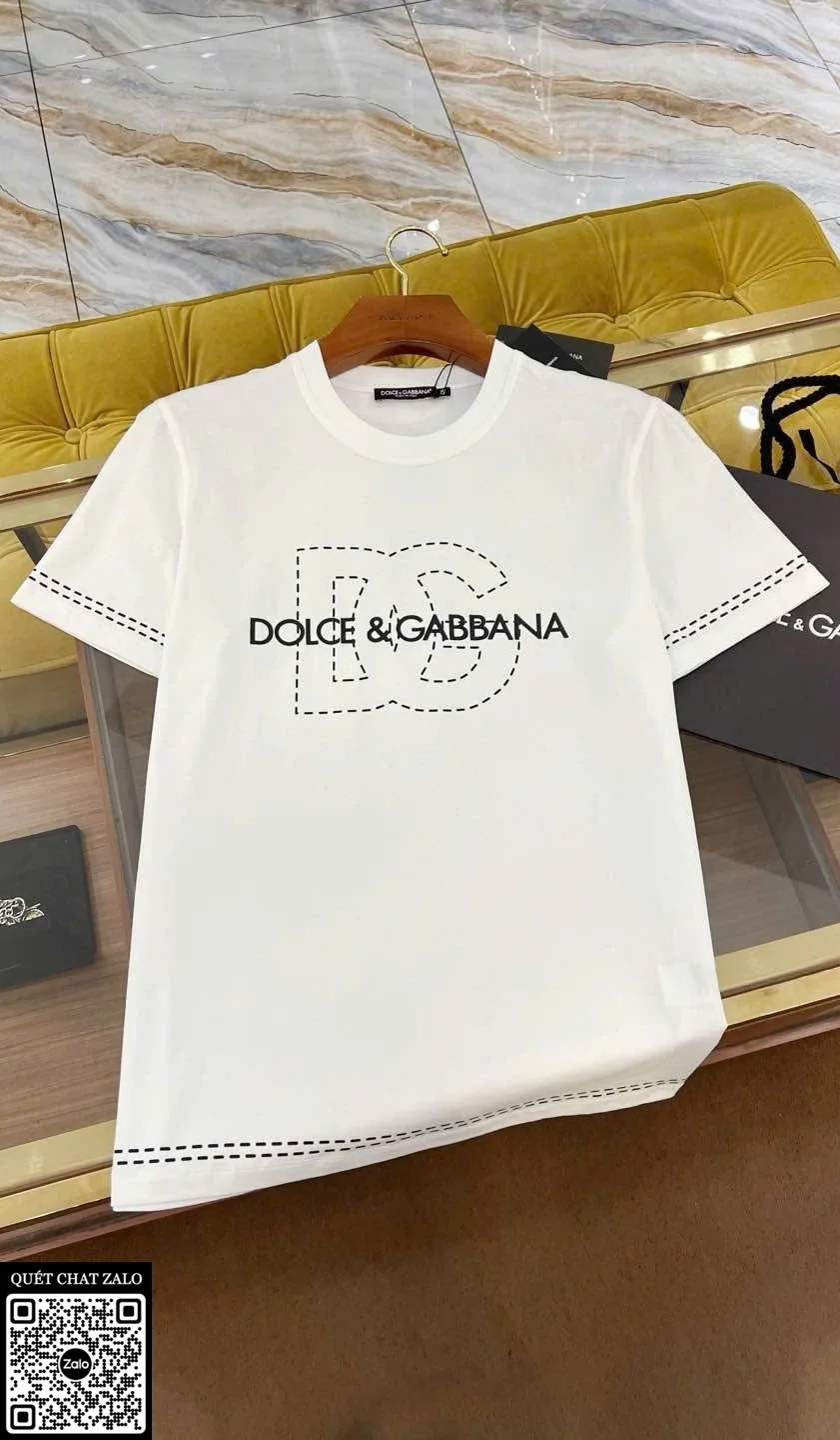 Áo phông nam màu trắng DG mã 2 Dolce chất lượng cao dễ phối đồ