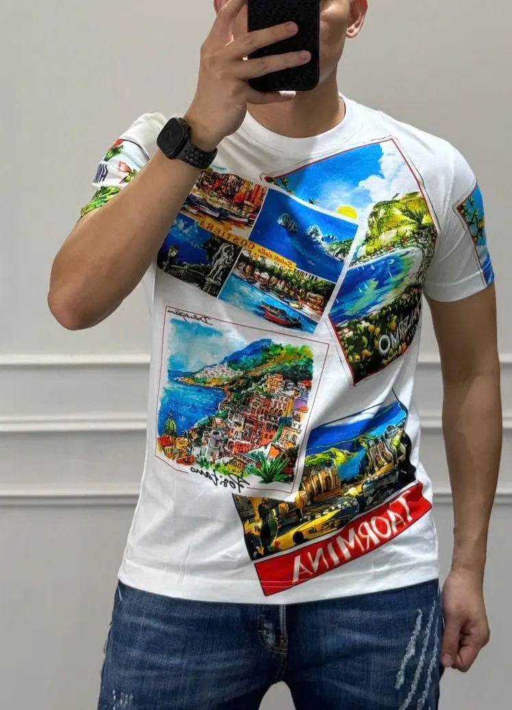 Áo thun Dolce Gabbana nam trắng cao cấp sang trọng dễ phối đồ mã 26b