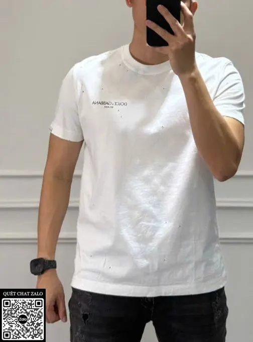 Áo phông nam màu trắng Dolce Gabbana mã 29 cao cấp đỉnh cao xịn Áo phông nam màu trắng Dolce Gabbana mã 29 cao cấp đỉnh cao xịn