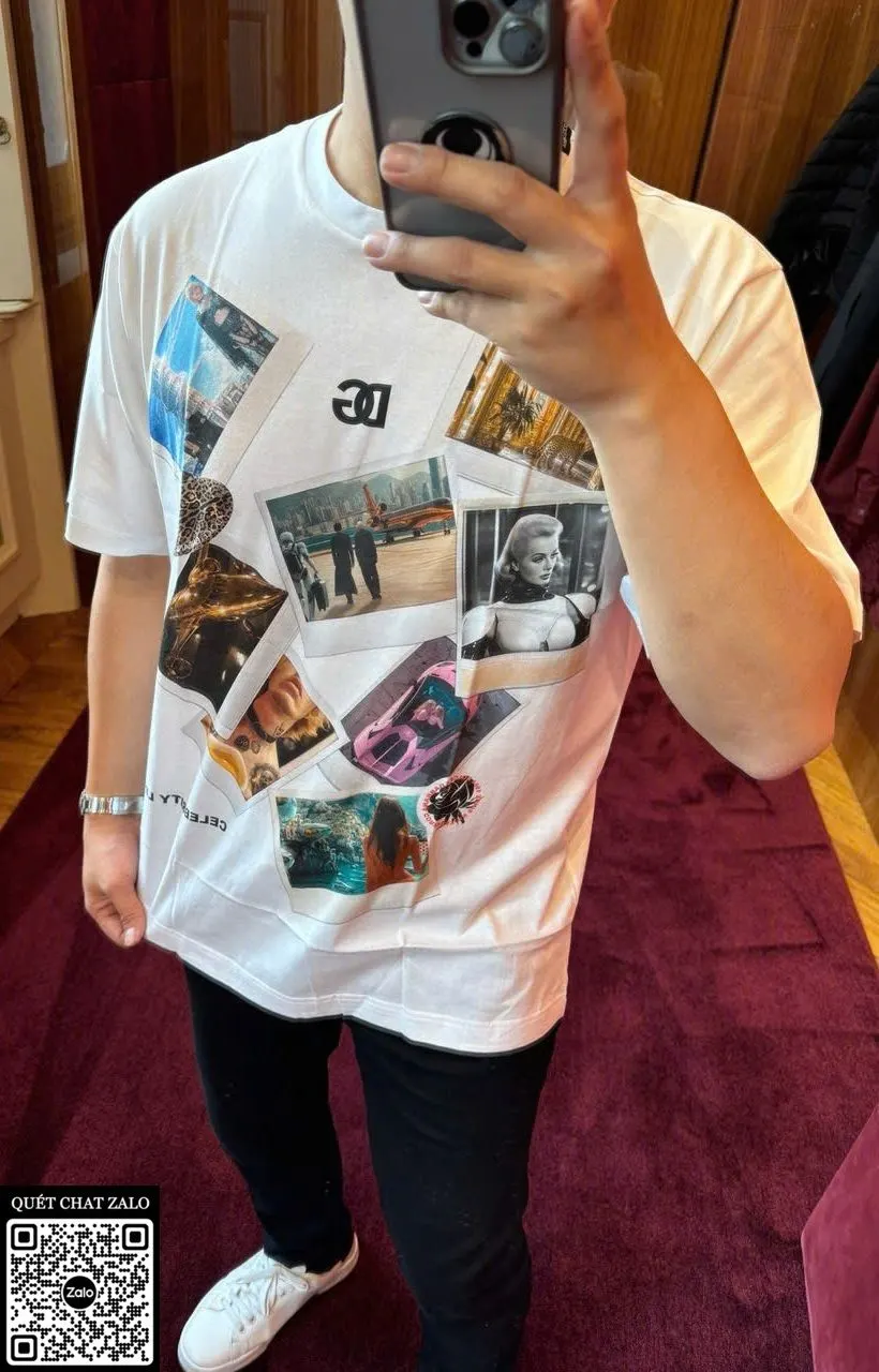 Áo phông nam màu trắng Dolce Gabbana mã 36 thượng hạng thích ngay