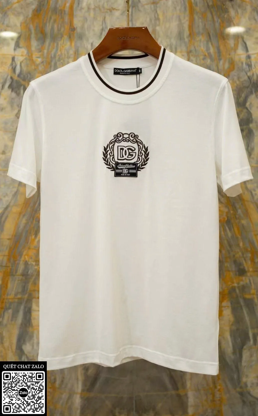 Áo phông nam màu trắng Dolce Gabbana mã 37 trẻ trung đẳng cấp