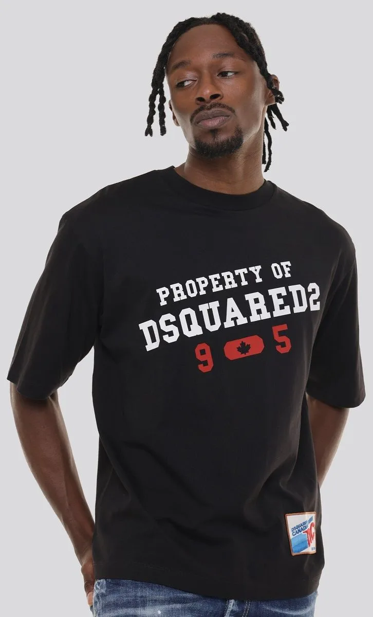 Áo phông DSQ2 đen Dsquared2 cao cấp mã 21 nam dễ phối đồ sang trọng