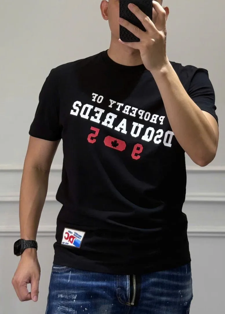 Áo phông nam áo thun Icon Denim đen Dsq2 mã 21b thượng lưu