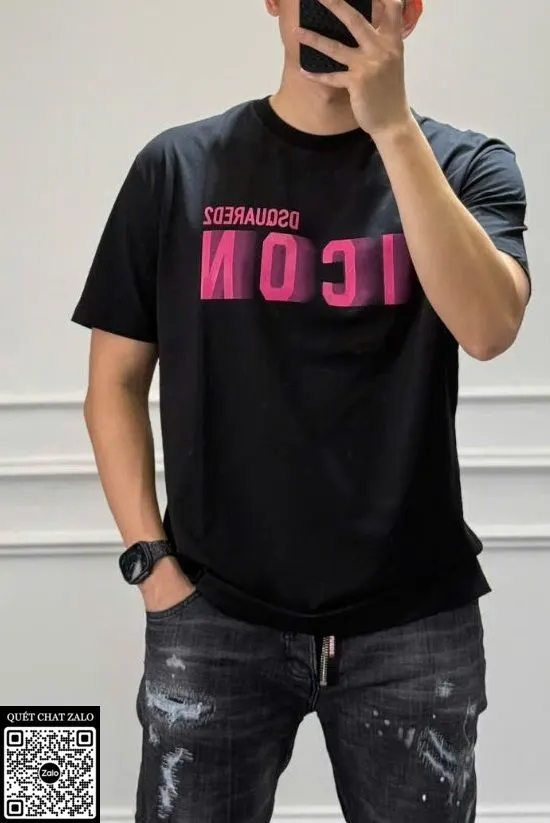 Áo phông nam màu đen Dsquared2 mã 7 phong cách độc đáo đáng tiền
