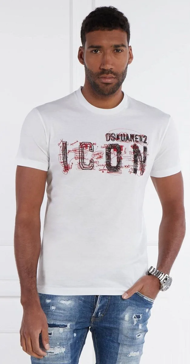 Áo thun Dsquared2 nam trắng mã 15 cao cấp thu hút áo phông trắng Áo thun Dsquared2 nam trắng mã 15 cao cấp thu hút áo phông trắng