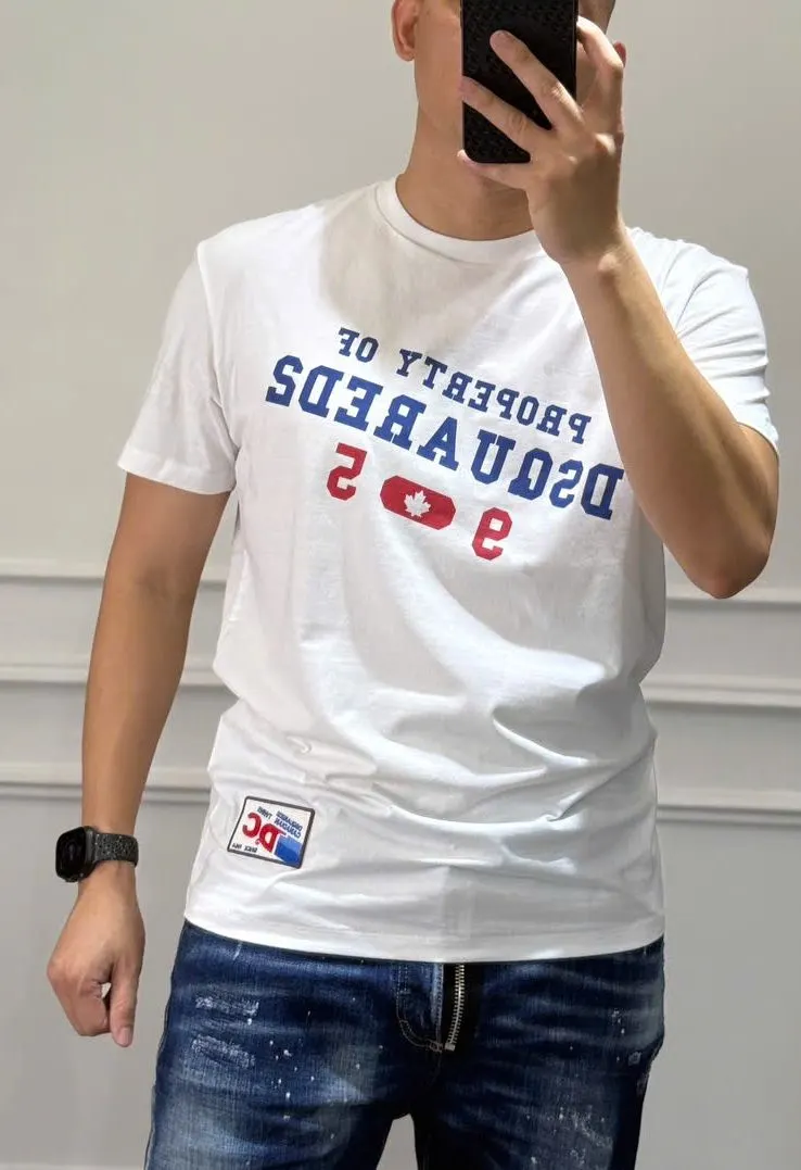 Áo phông nam màu trắng Dsquared2 mã 18 xịn sò cá tính chuẩn đẹp