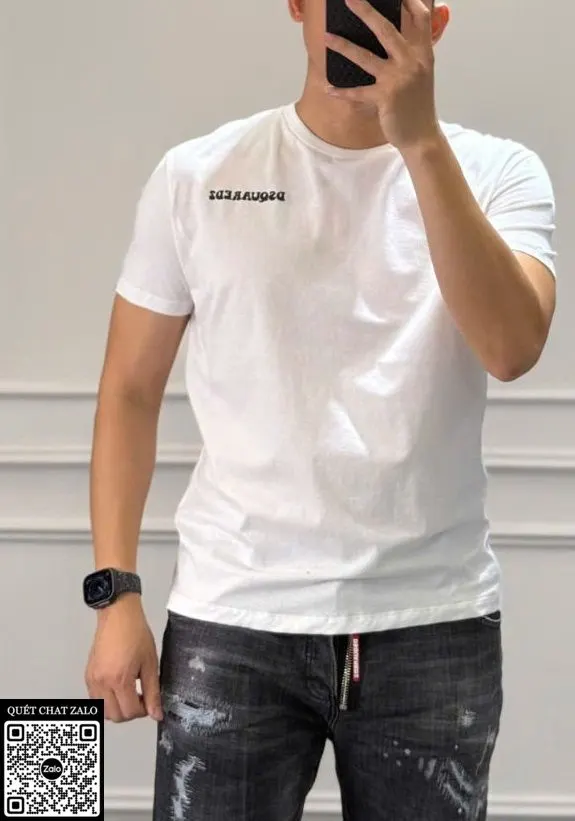Áo phông nam màu trắng Dsquared2 mã 6 Like Auth mê mẩn chất lượng cao