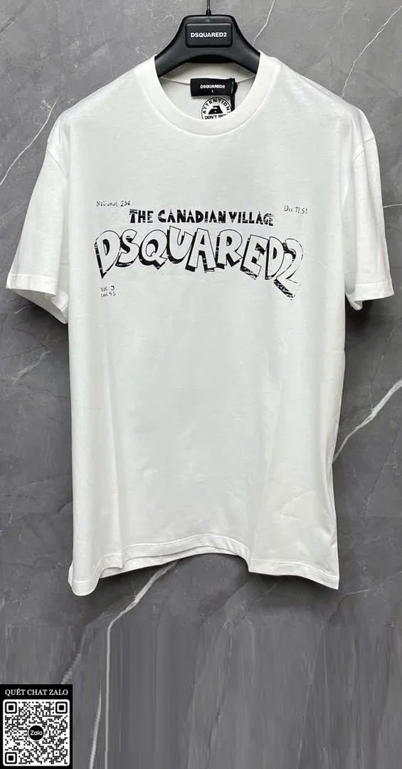 Áo phông nam màu trắng Dsquared2 mã 8 phong cách sang đúng mốt