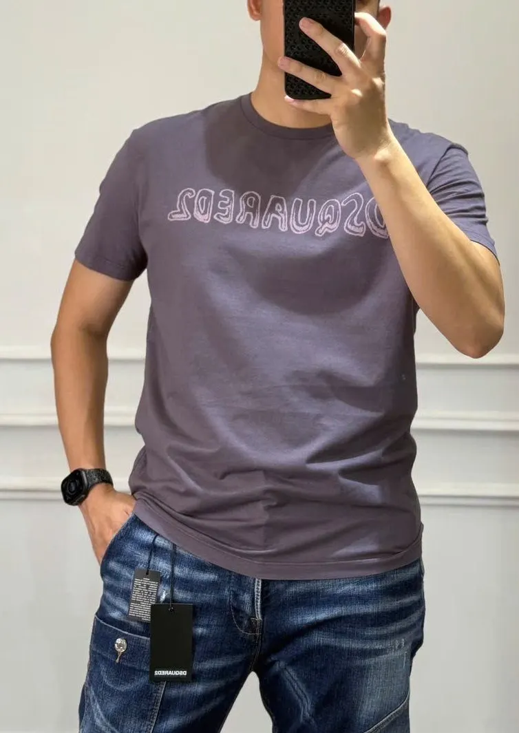 Áo phông nam màu xám Dsquared2 cao cấp mã 3b sang xịn thời thượng