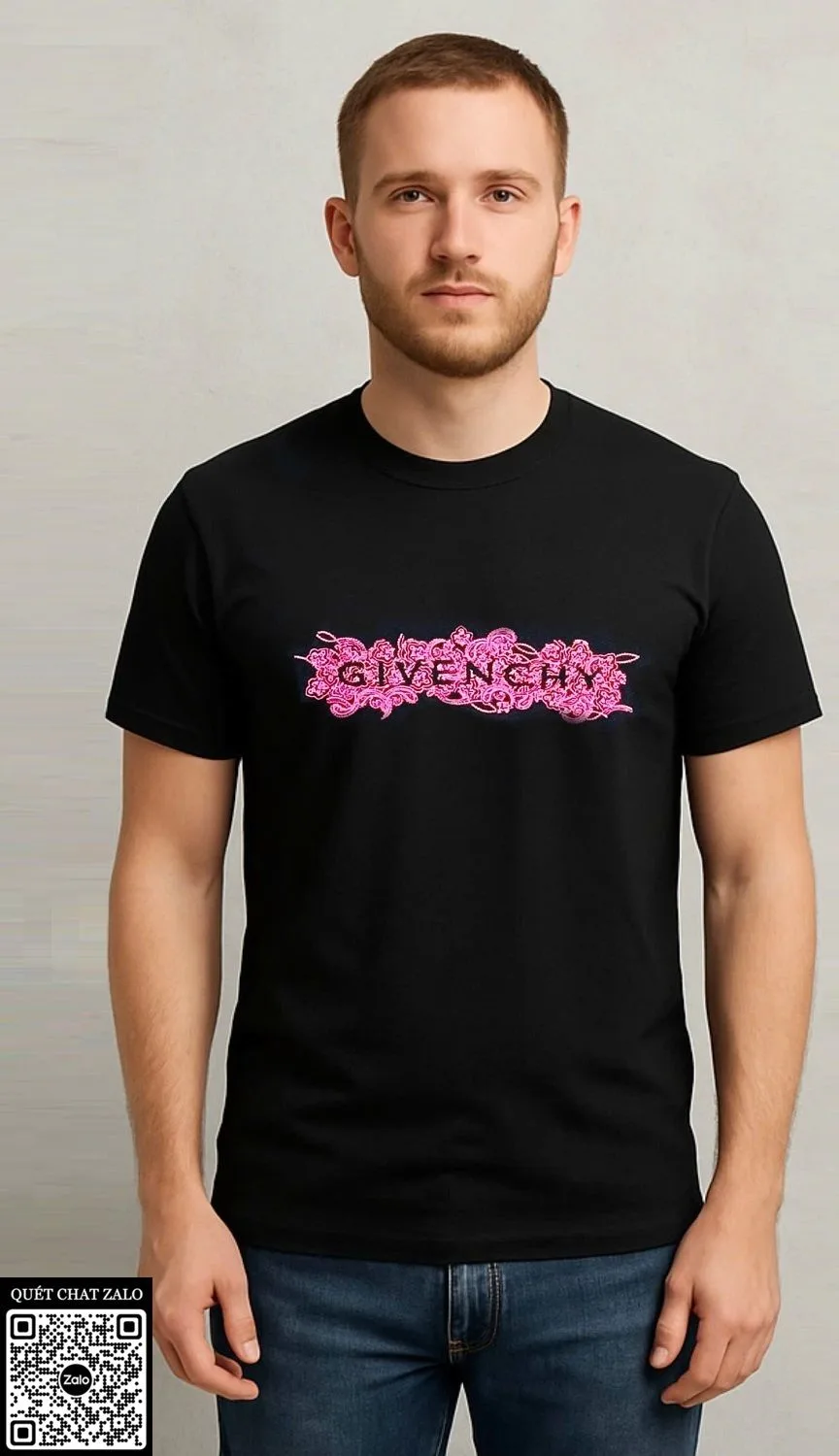 Áo phông nam màu đen Givenchy mã 4 siêu phẩm hoàn thiện tốt cao