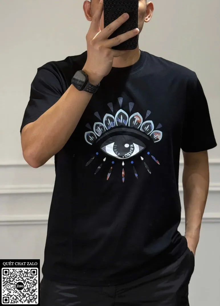 Áo phông nam màu đen Kenzo mã 12 cao cấp chuẩn style mới thời thượng