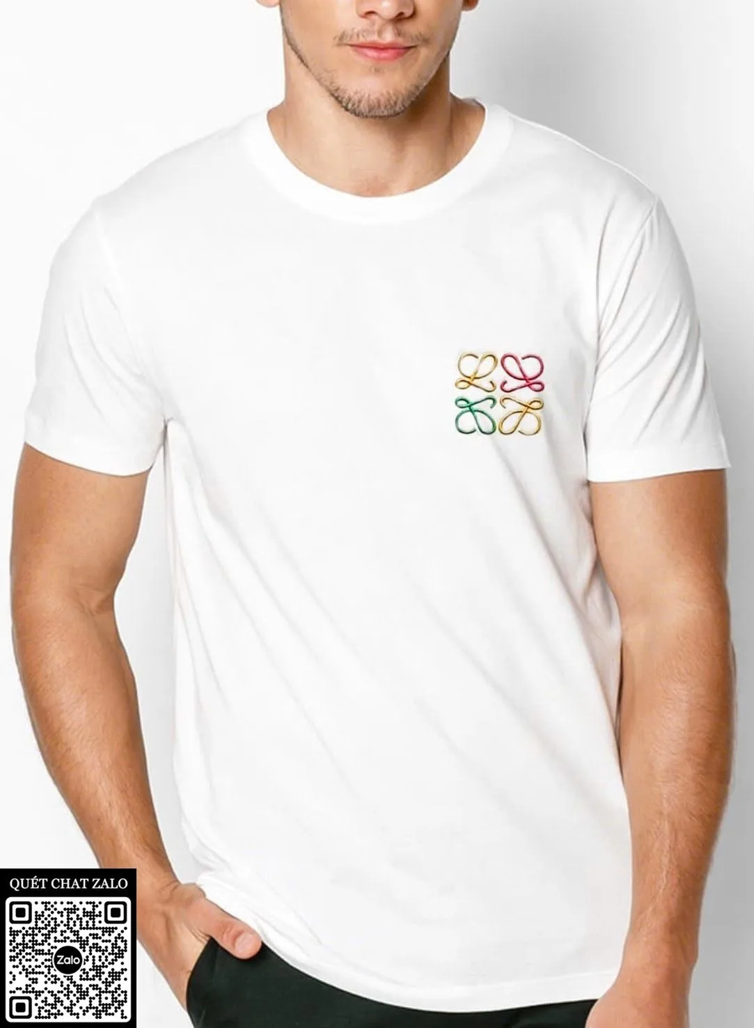 Áo phông Loewe màu trắng nam mã 2 bản giới hạn thích ngay cao cấp Áo phông Loewe màu trắng nam mã 2 bản giới hạn thích ngay cao cấp