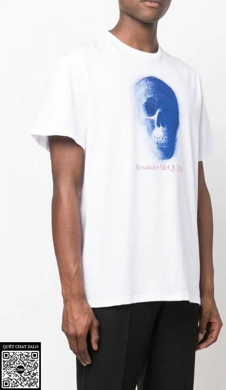 Áo phông nam màu trắng McQueen mã 1 xịn như thật cao cấp thu hút