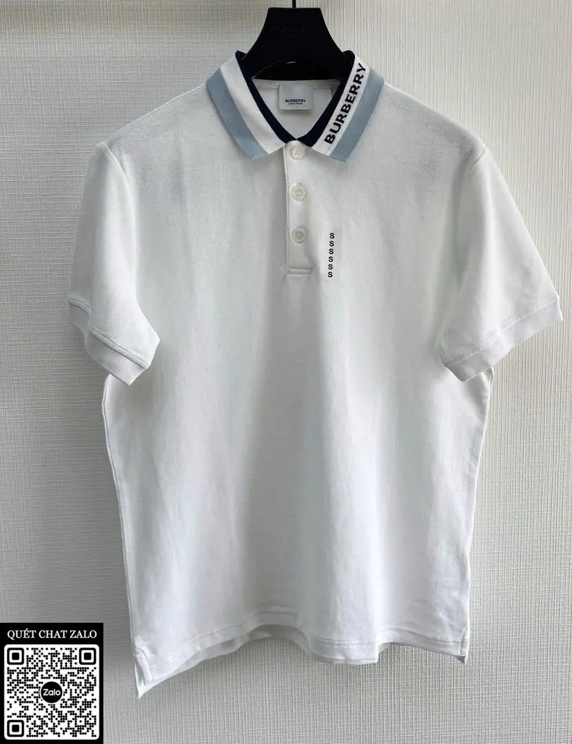 Áo polo nam Burberry màu trắng mã 7 BBR phong cách sang trọng ấn tượng Áo polo nam Burberry màu trắng mã 7 BBR phong cách sang trọng ấn tượng