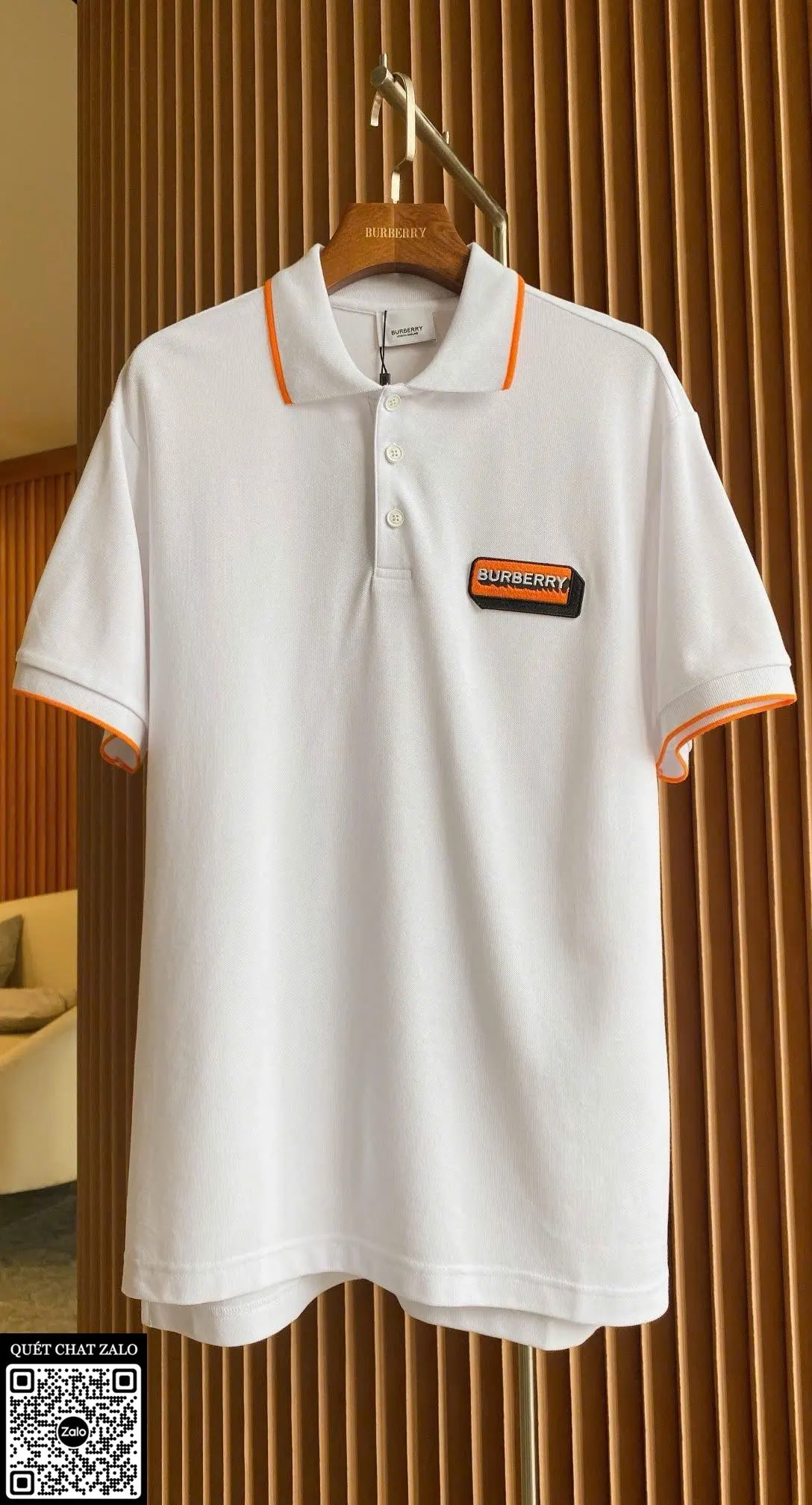 Áo polo nam màu trắng BBR mã 8 Like Authentic limited đẹp hoàn hảo