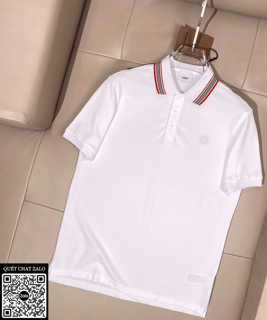 Áo polo nam màu trắng BBR mã 9 thượng hạng sang trọng men lì